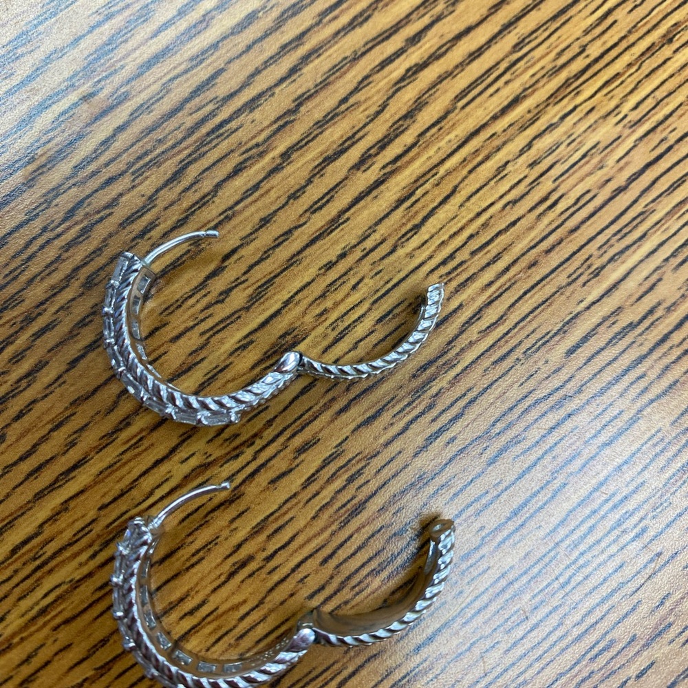 Judith Ripka silver reversible hoop Earrings